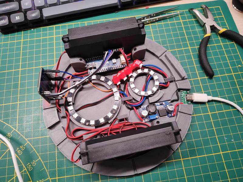 Picture of the assembled electronics components